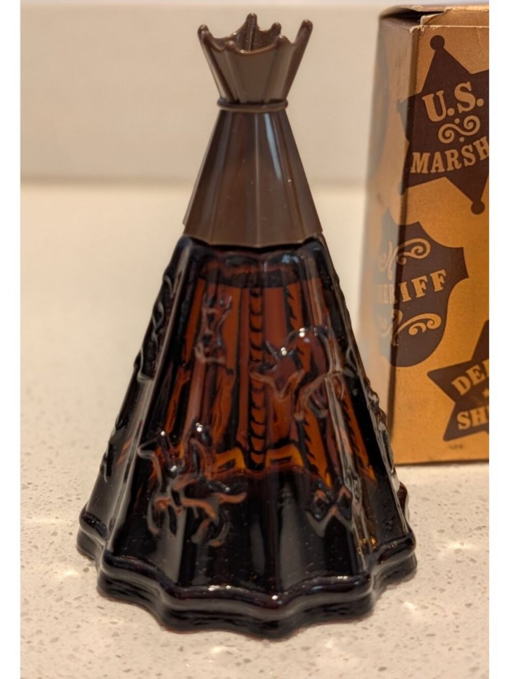 Vintage Avon Indian TeePee Cologne Bottle Wild West Bullet Decanter 1970s - Picture 5 of 16